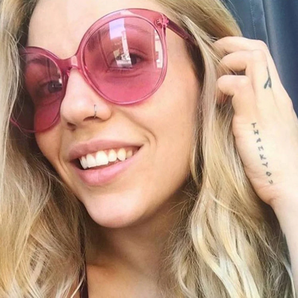 **FABIOLA* Black Retro Clear Lens Fashion Sunglasses
